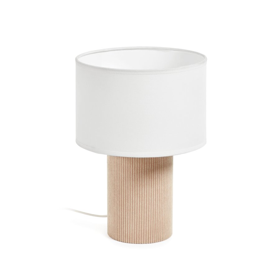 KAVE HOME Bianella bordlampe i flyel i beige