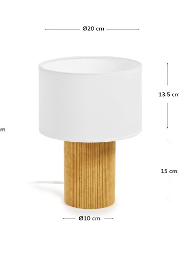 KAVE HOME Bianella bordlampe i flyel i sennep