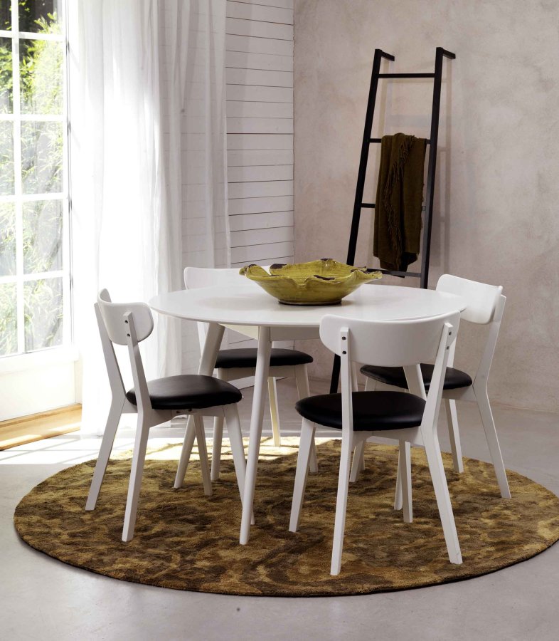 ROWICO Yumi spisebord - hvidt egetr, rundt (115)