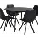 ROWICO Yumi spisebord - sort asketr, rundt (115)