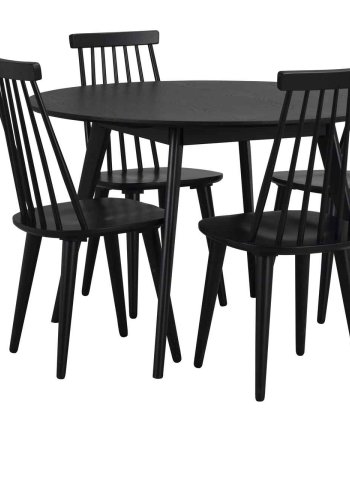 ROWICO Yumi spisebord - sort asketr, rundt (115)