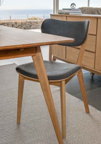 ROWICO Yumi Sideboard - Eiche lackiert, 3 Schubladen, 2 Türen, 2 Einlegeböden 