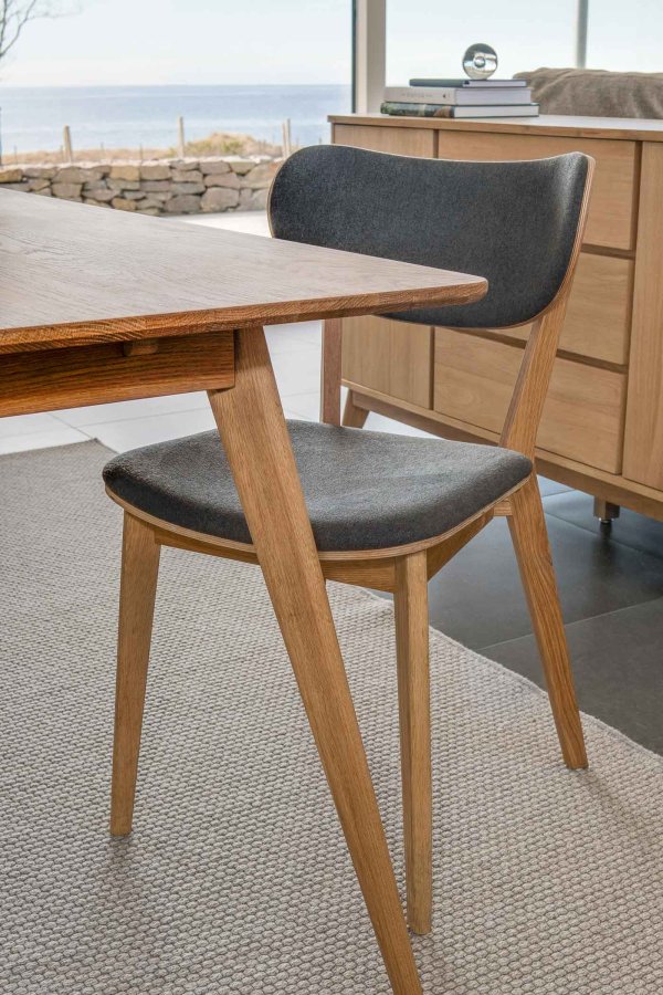 ROWICO Yumi Sideboard - Eiche lackiert, 3 Schubladen, 2 Türen, 2 Einlegeböden 