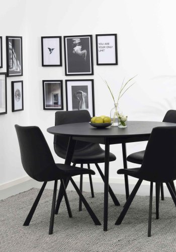 ROWICO Yumi spisebord - sort asketr, rundt (115)