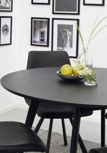 ROWICO Yumi spisebord - sort asketr, rundt (115)