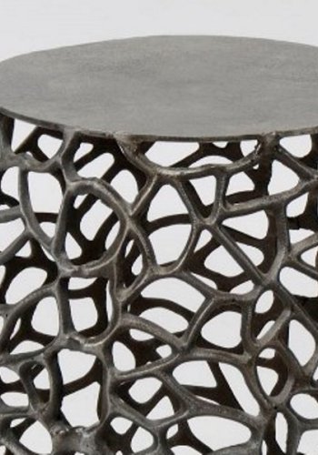 FURBO sofabordsett - svart nikkel, rundt (sett m. 2)