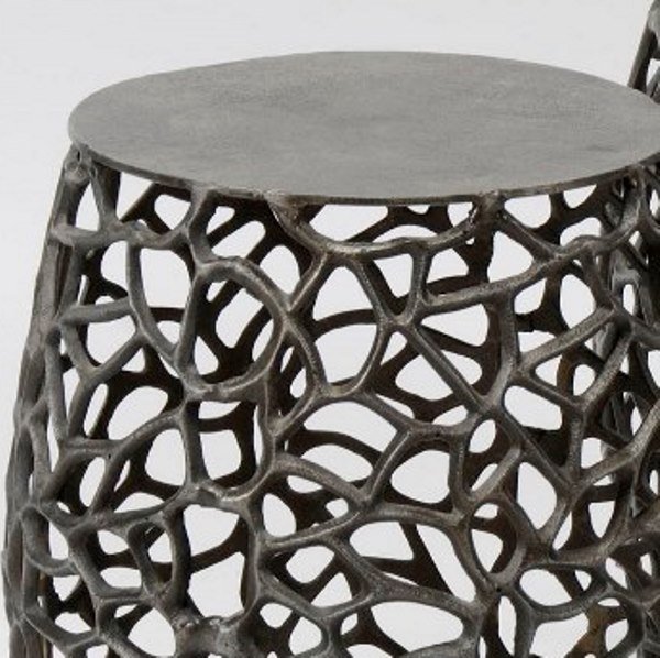 FURBO sofabordsett - svart nikkel, rundt (sett m. 2)