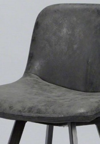 FURBO barstol, m. rygln og fodsttte - sort kunstlder og metal - OUTLET