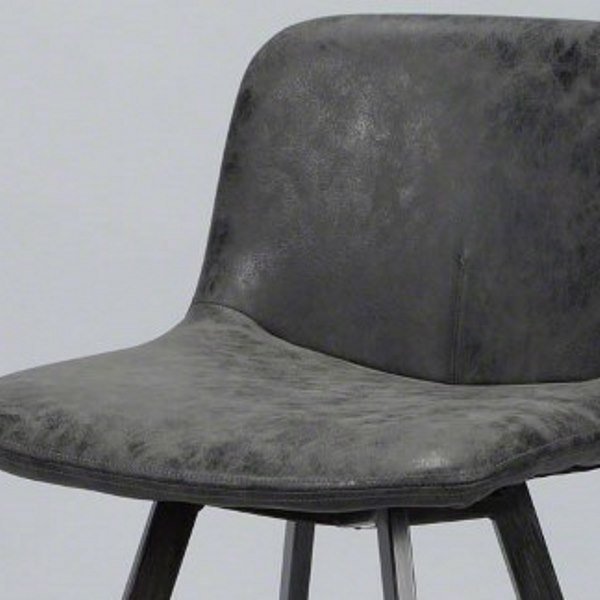 FURBO barstol, m. rygln og fodsttte - sort kunstlder og metal - OUTLET