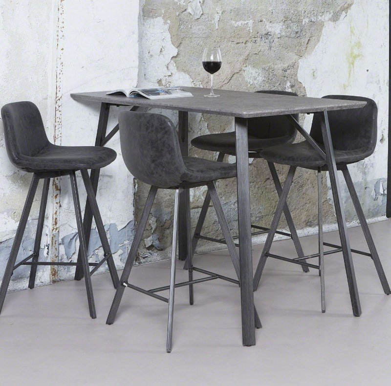 FURBO barstol, m. rygln og fodsttte - sort kunstlder og metal - OUTLET