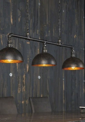 FURBO taklampe, m. 3 lampeskjermer - svart metall (108x26)