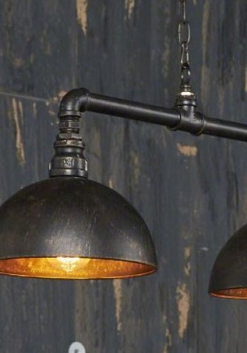 FURBO taklampe, m. 3 lampeskjermer - svart metall (108x26)