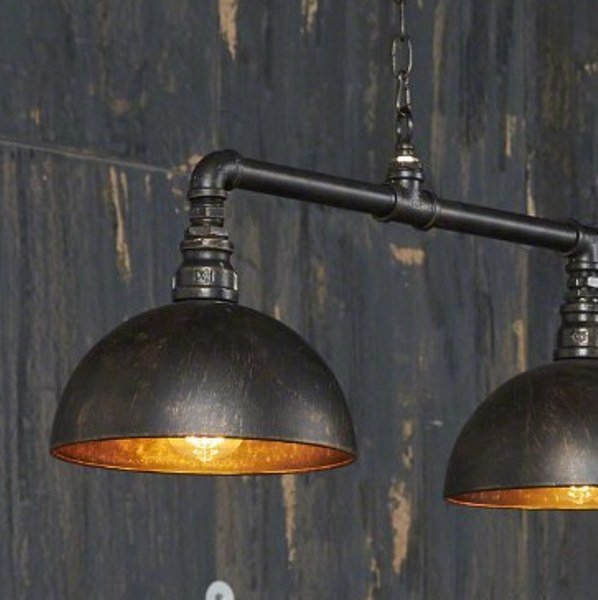 FURBO taklampe, m. 3 lampeskjermer - svart metall (108x26)