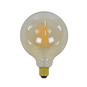 FURBO LED-lampa - bärnstensfärgat glas, rund form, E27