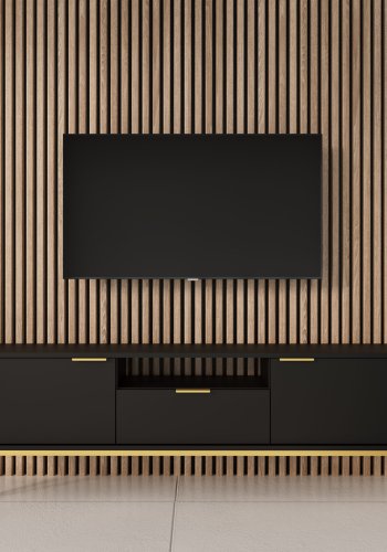 KOCOT Austin TV-Schrank 135 Austin schwarz & gold