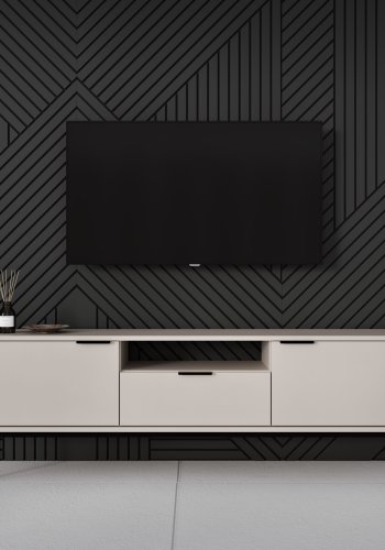 KOCOT Austin TV-Schrank 135 Kaschmir & Schwarz