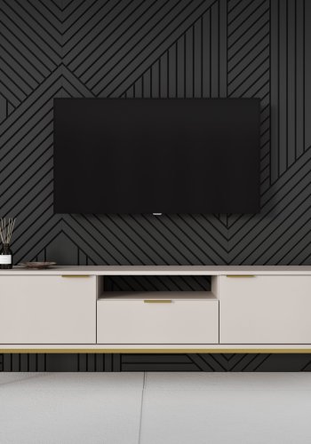 
KOCOT Austin tv-skap - beige og gull, mdf og metall
