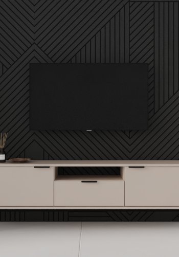 KOCOT Austin TV-Schrank 175 Kaschmir & Schwarz