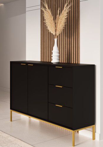 KOCOT Austin Kommode in Schwarz und Gold