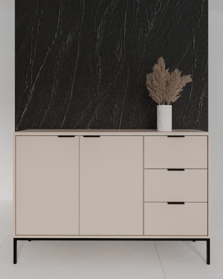 KOCOT Austin Kommode in Kaschmir und Schwarz