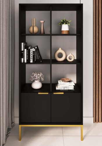 KOCOT Austin Bcherregal schwarz & gold