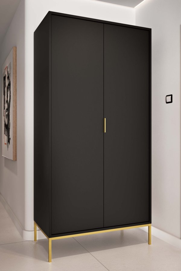 KOCOT Austin Kleiderschrank Austin schwarz & gold