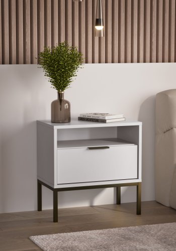 KOCOT Austin Nachttisch wei und schwarz