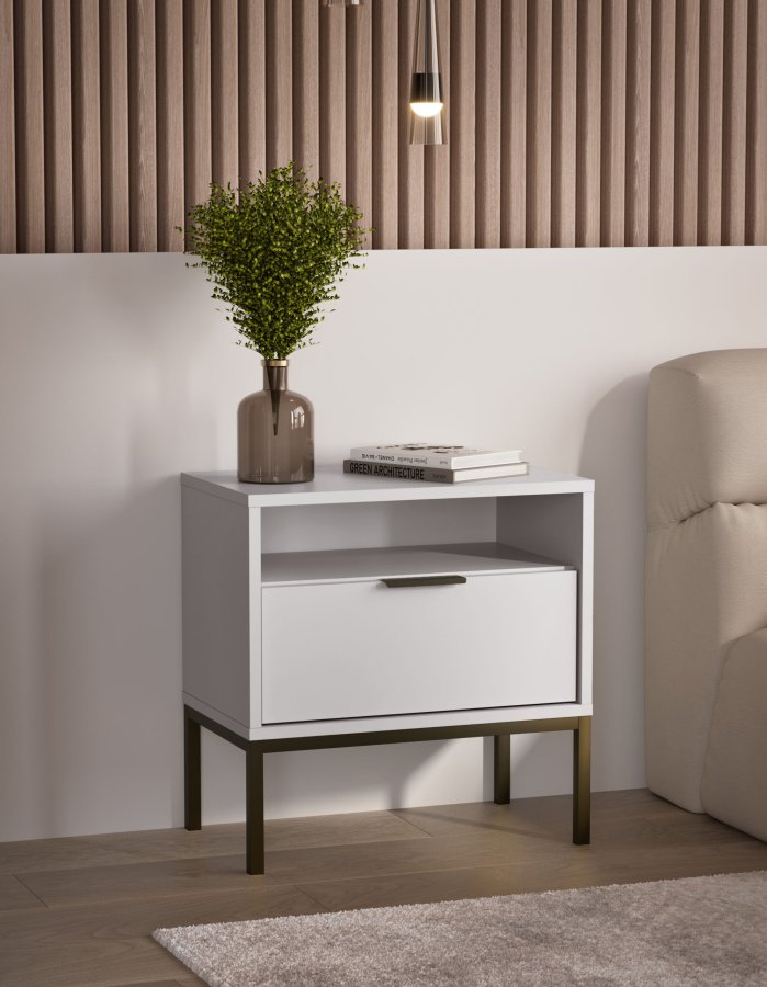 KOCOT Austin Nachttisch wei und schwarz