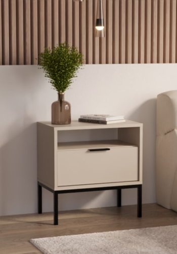 KOCOT Austin Nachttisch Kaschmir & Schwarz