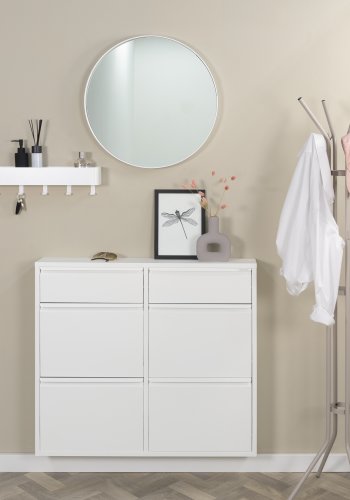 SPINDER DESIGN BILLY 6 skoskap, m. 6 drer - hvit stl