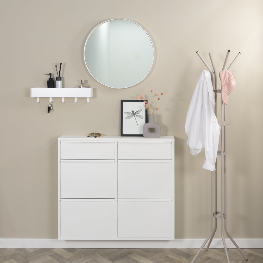 SPINDER DESIGN BILLY 6 skoskap, m. 6 drer - hvit stl