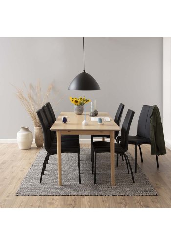 ACT NORDIC Asama spisebordsstol - sort PU og sort metal 