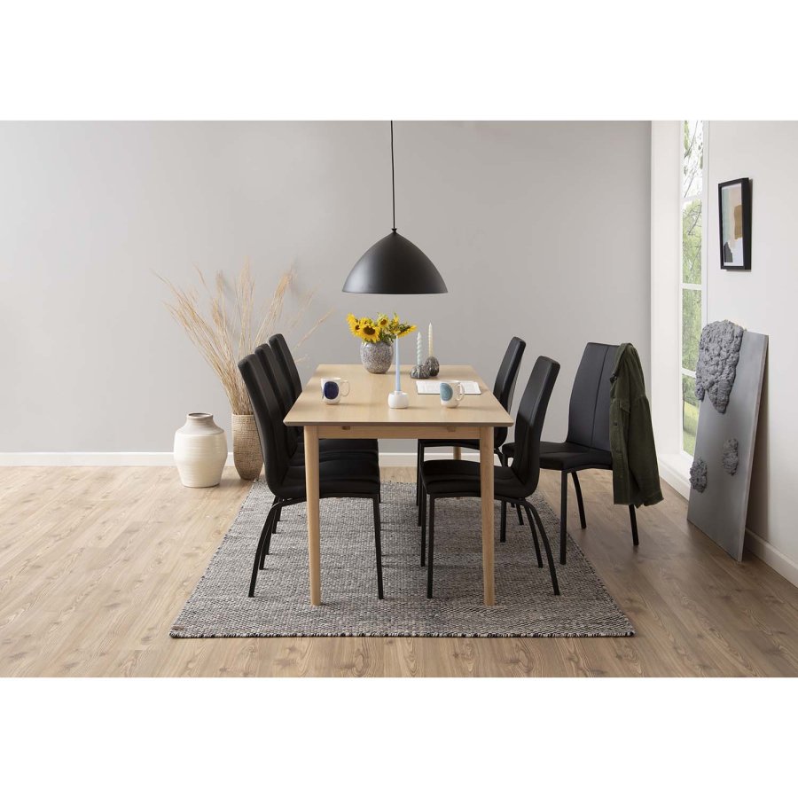 ACT NORDIC Asama spisebordsstol - sort PU og sort metal 