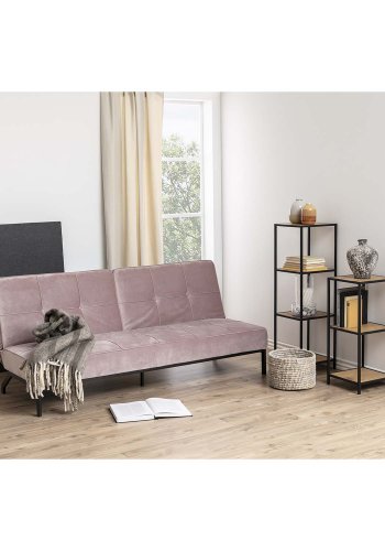 ACT NORDIC Perugia Schlafsofa - rosa Polyester und schwarzes Metall 