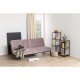 ACT NORDIC Perugia Schlafsofa - rosa Polyester und schwarzes Metall 