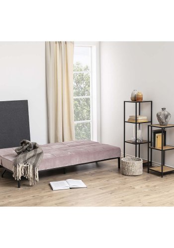 ACT NORDIC Perugia Schlafsofa - rosa Polyester und schwarzes Metall 