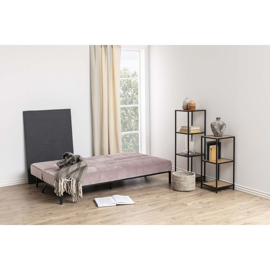 ACT NORDIC Perugia Schlafsofa - rosa Polyester und schwarzes Metall 