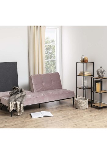 ACT NORDIC Perugia Schlafsofa - rosa Polyester und schwarzes Metall 