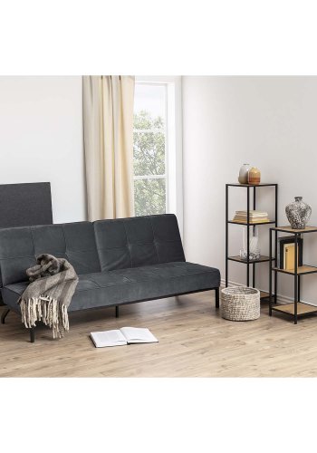 ACT NORDIC Perugia sovesofa - mrkegr polyester og sort metal  