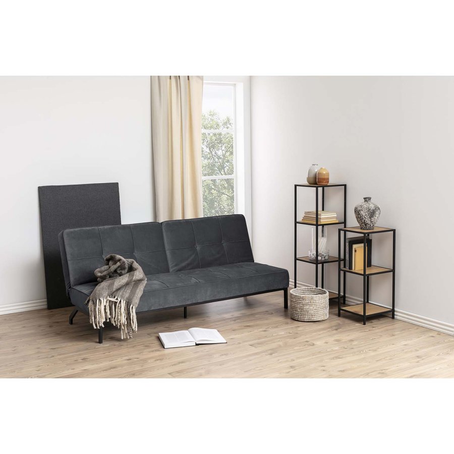 ACT NORDIC Perugia sovesofa - mrkegr polyester og sort metal  