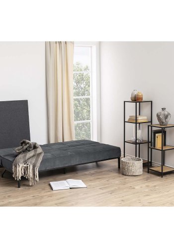 ACT NORDIC Perugia sovesofa - mrkegr polyester og sort metal  