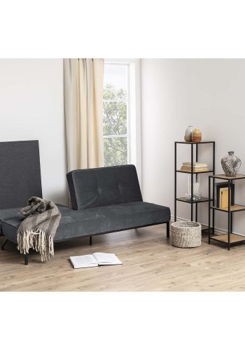 ACT NORDIC Perugia sovesofa - mrkegr polyester og sort metal  