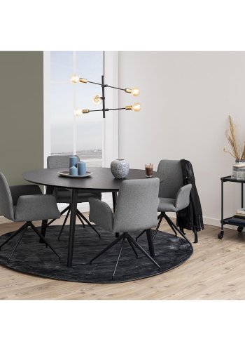 ACT NORDIC Roxby spisebord - sort egetrsfiner og sort gummitr (140)