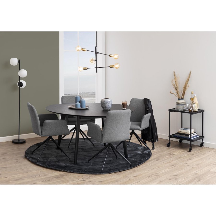 ACT NORDIC Roxby spisebord - sort egetrsfiner og sort gummitr (140)