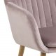 ACT NORDIC Emilia Sessel, mit Armlehnen – rosa Polyester und natürliche Eiche