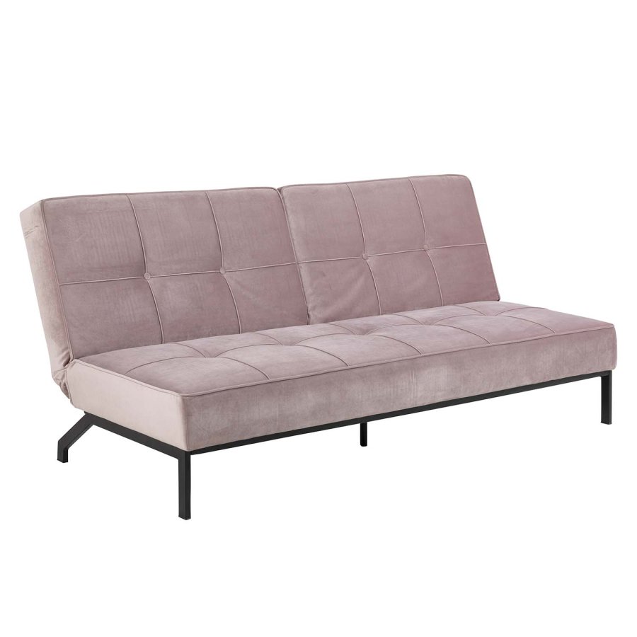 ACT NORDIC Perugia Schlafsofa - rosa Polyester und schwarzes Metall 