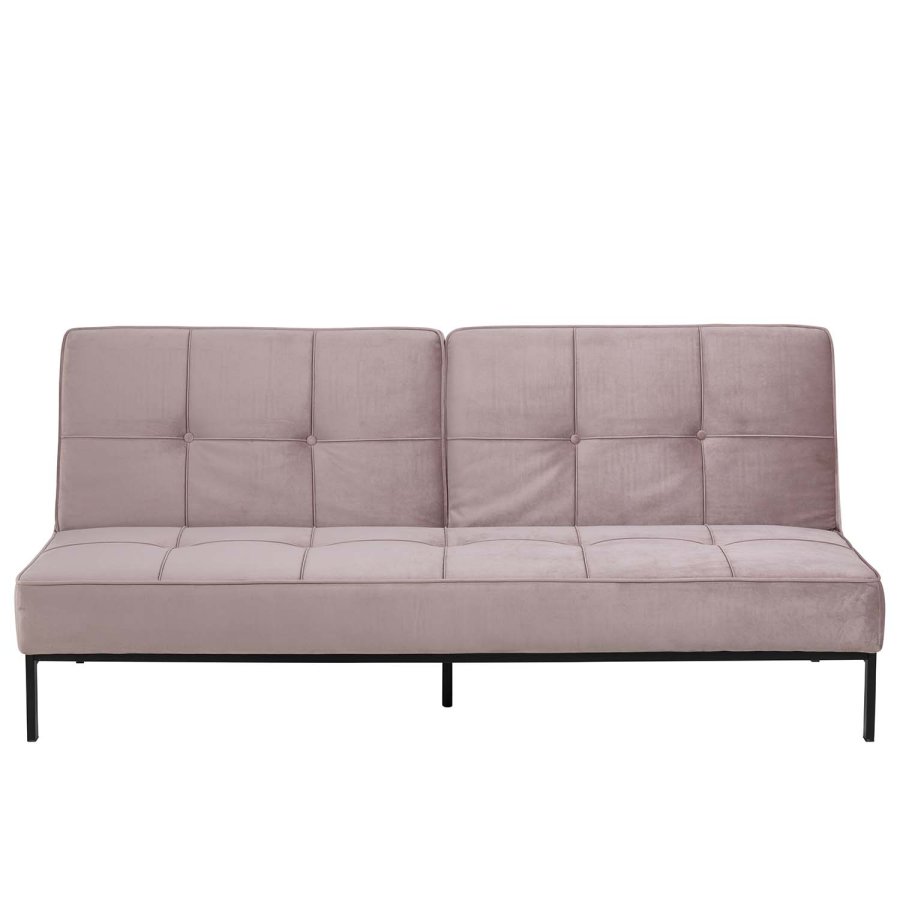ACT NORDIC Perugia Schlafsofa - rosa Polyester und schwarzes Metall 
