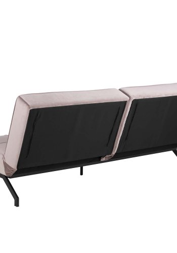 ACT NORDIC Perugia Schlafsofa - rosa Polyester und schwarzes Metall 