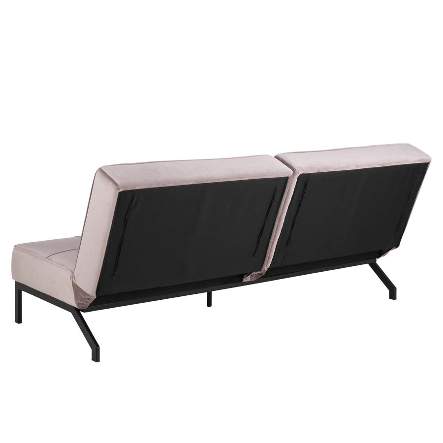 ACT NORDIC Perugia Schlafsofa - rosa Polyester und schwarzes Metall 