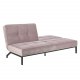 ACT NORDIC Perugia Schlafsofa - rosa Polyester und schwarzes Metall 